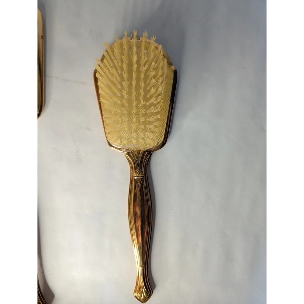 Vintage Matson Style Gold Tone‎ Mirror and Brush Set